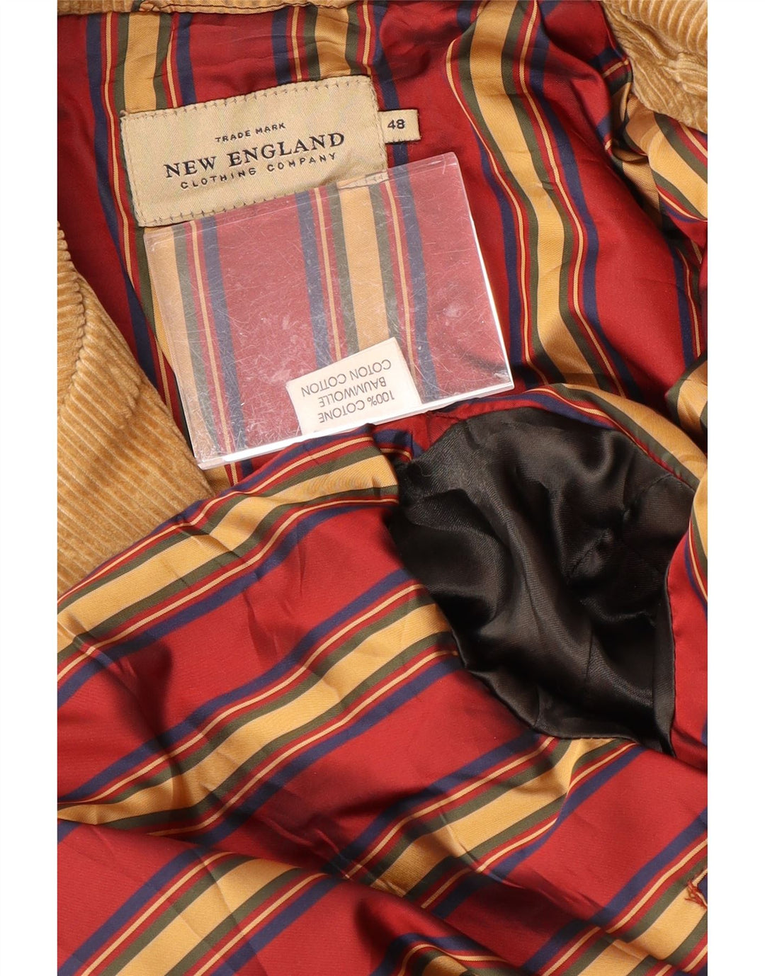 Męski sztruksowy płaszcz NEW ENGLISH EU 48 Średni brązowy bawełniany