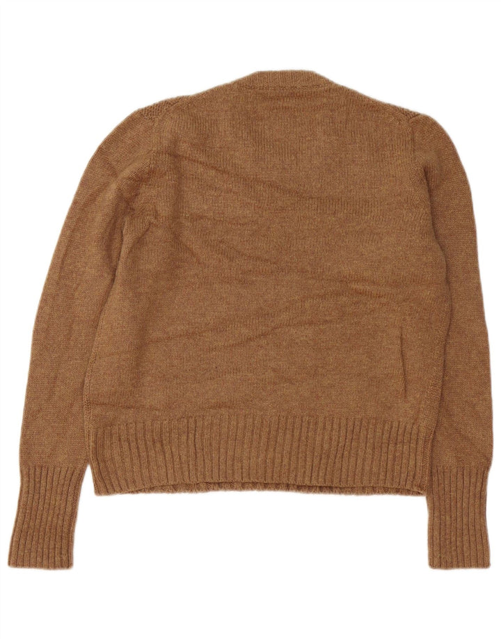 Damski sweter J. Crew z okrągłym dekoltem UK 10, mały, brązowy poliamid