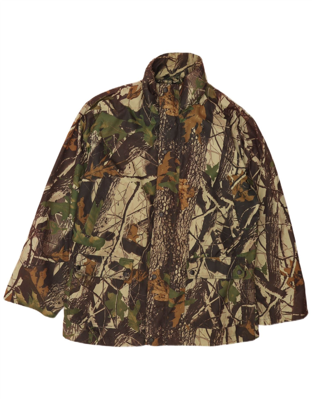 Męska kurtka użytkowa w stylu vintage, UK 42 XL, kamuflaż khaki, poliester