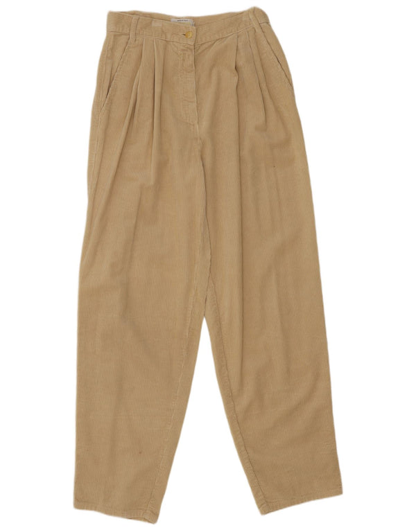 Damskie sztruksowe spodnie Benetton z wysokim stanem IT 44 Medium W28 L30 Beżowe