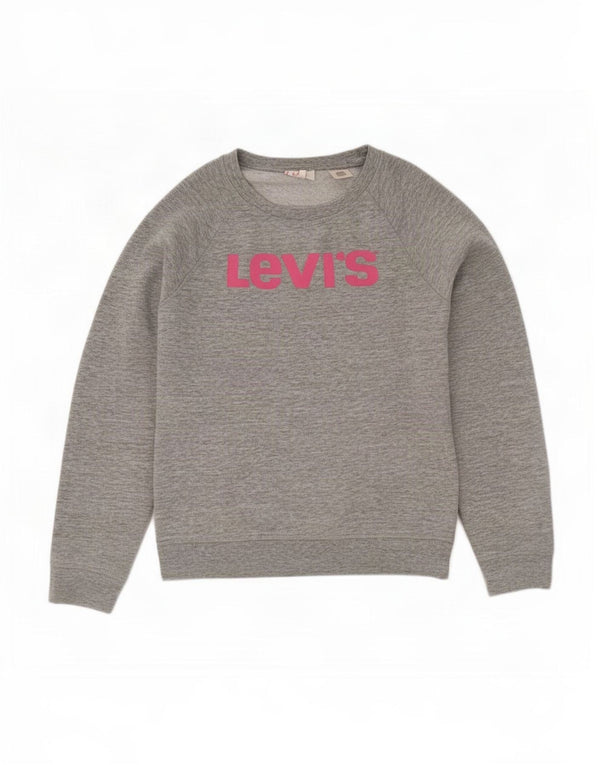 Levi's Womens Graphic Sweatshirt Jumper UK 14 Medium Grey