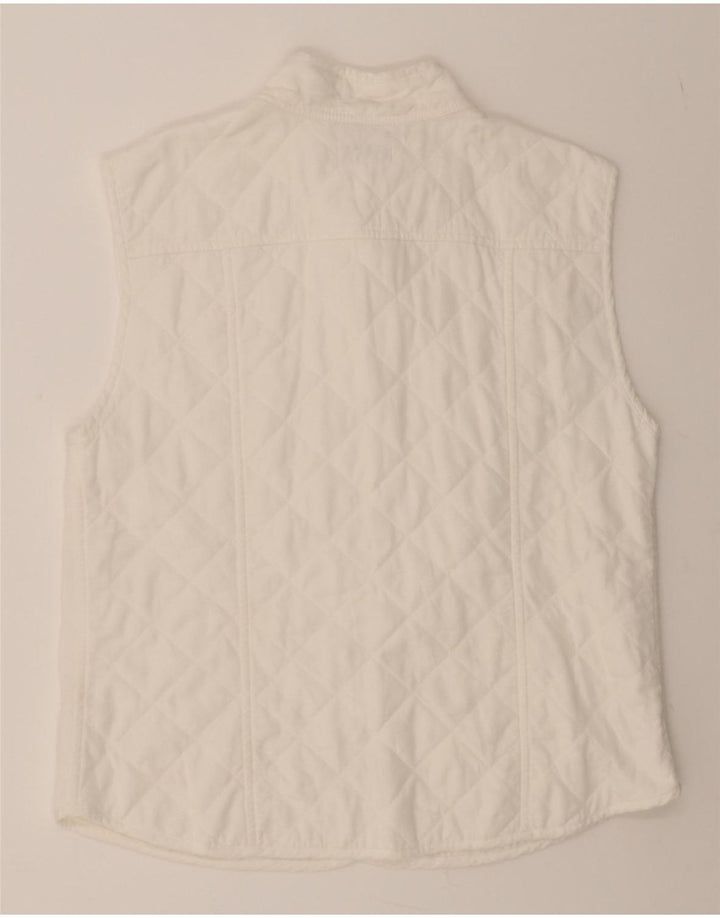 VINTAGE Womens Quilted Gilet IT 52 2XL White Tencel Vintage Vintage and Second-Hand Vintage from Messina Hembry 