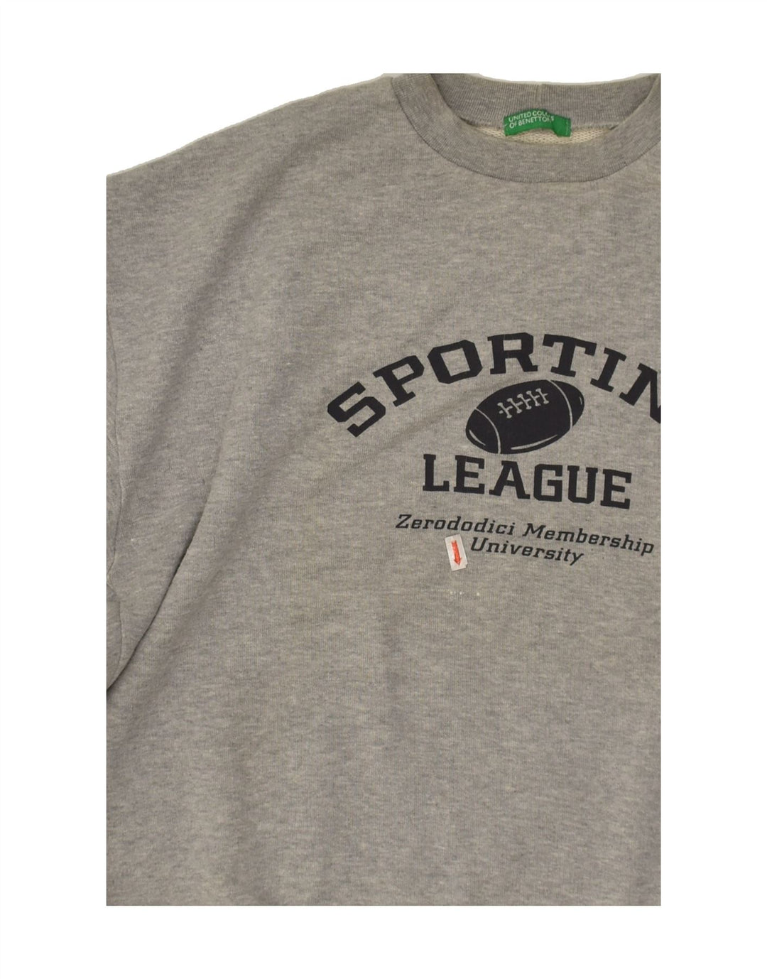 BENETTON Womens Graphic Sweatshirt Jumper UK 16 Large Grey | Vintage Benetton | Thrift | Second-Hand Benetton | Used Clothing | Messina Hembry 