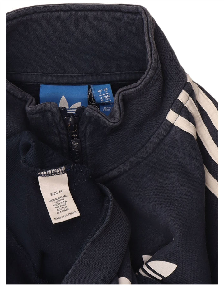 Adidas Męska bluza dresowa z grafiką, mała, granatowa, bawełniana