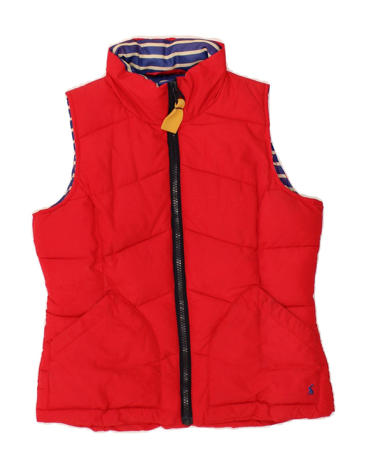 JOULES Womens Padded Gilet UK 10 Small Red Polyester Vintage Joules and Second-Hand Joules from Messina Hembry 
