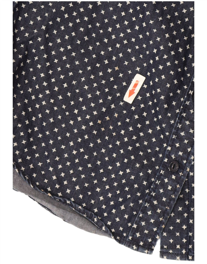Damska koszula dżinsowa oversize J. Crew z abstrakcyjnym wzorem US 2 XS, granatowa