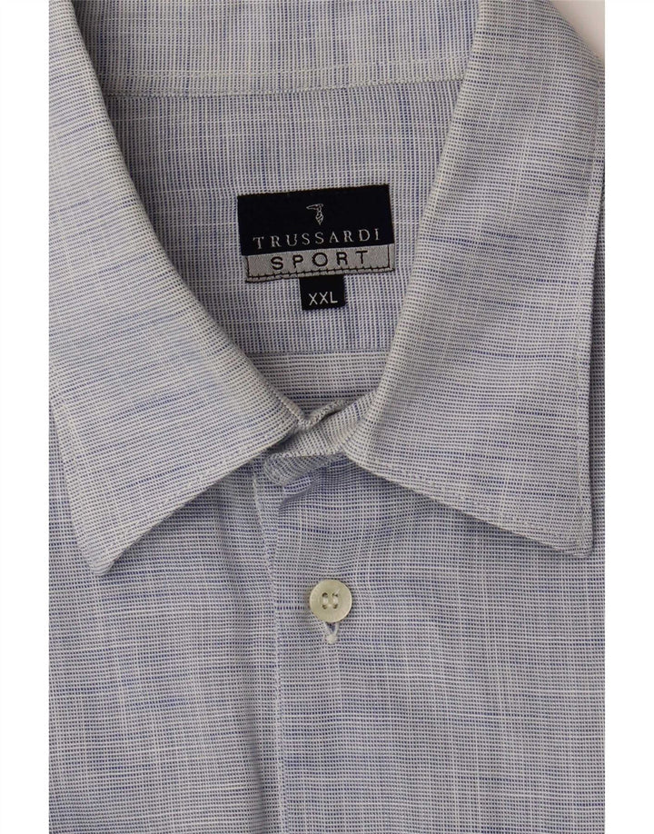 Koszula męska Trussardi 2XL, niebieska, bawełniana w plamki