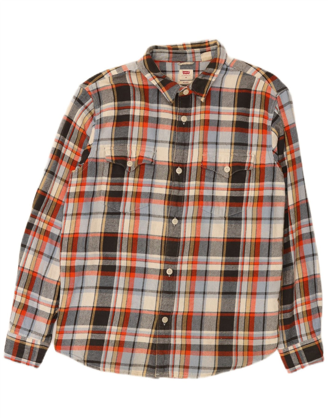 Męska koszula flanelowa Levi's o swobodnym kroju, średniej wielkości, wielobarwna, bawełniana w kratę