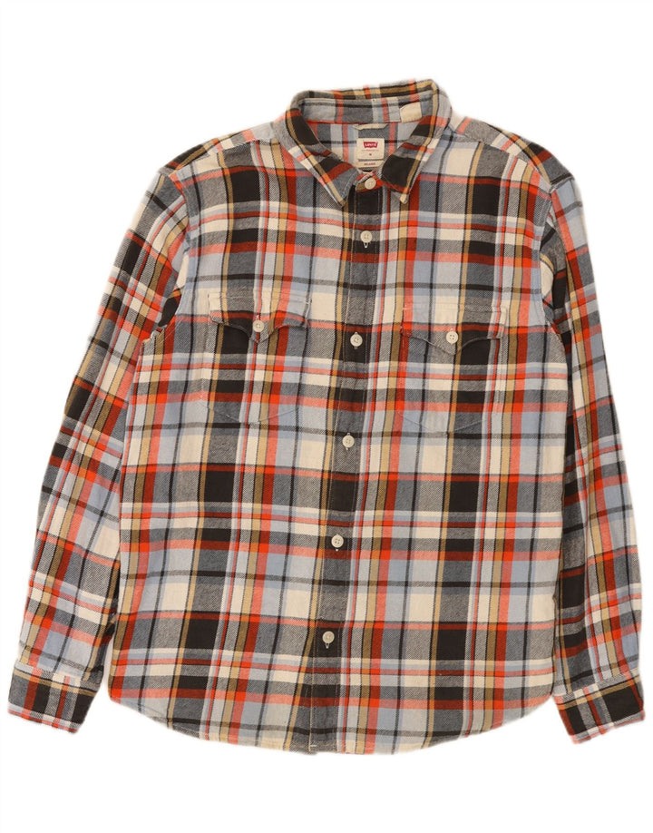 Męska koszula flanelowa Levi's o swobodnym kroju, średniej wielkości, wielobarwna, bawełniana w kratę