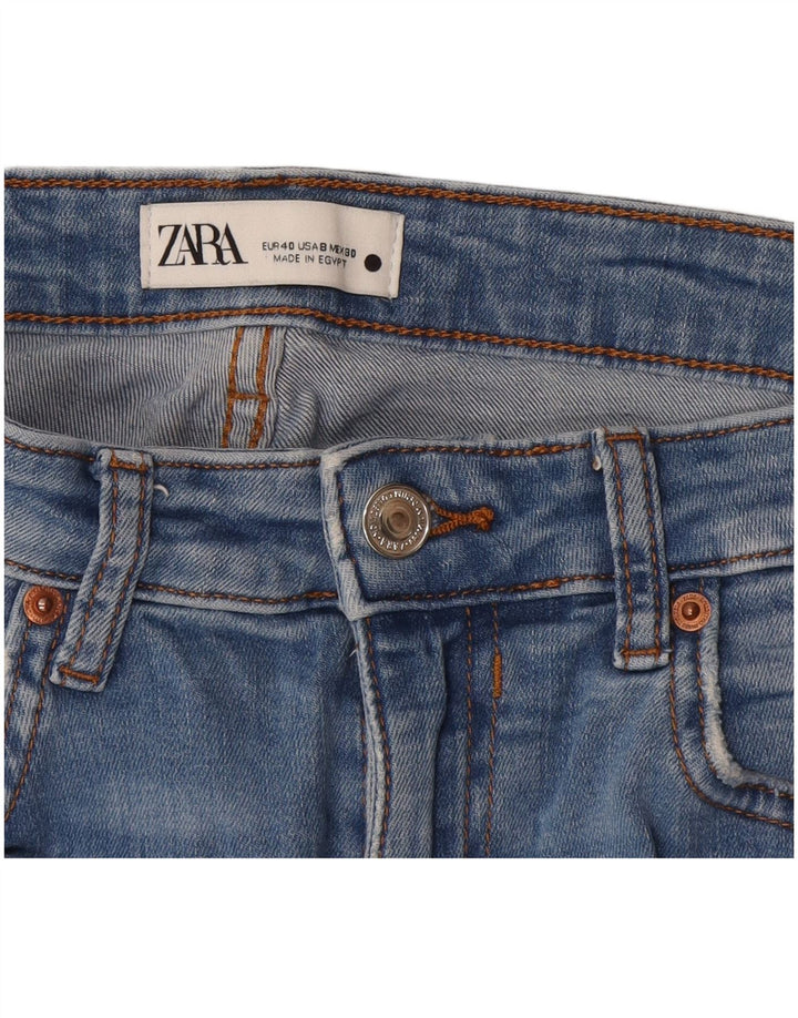 Damskie jeansy rurkowe Zara w trudnej sytuacji EU 40 Medium W30 L28 Niebieskie