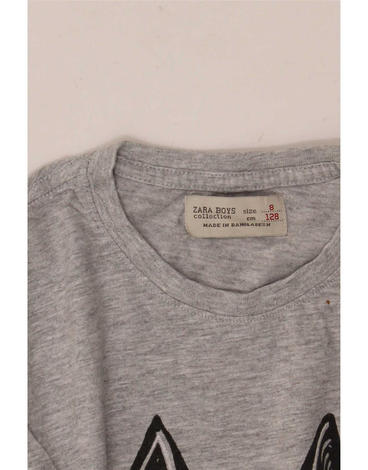 Chłopięcy T-shirt z grafiką Zara 7-8 lat, szary