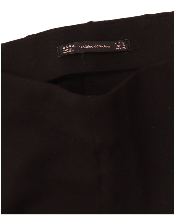 ZARA Womens Leggings UK 10 Small  Black Colourblock