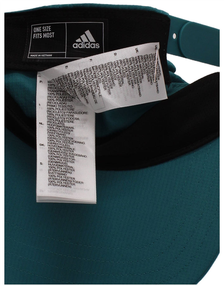 Męska czapka z daszkiem Adidas w jednym rozmiarze, turkusowy poliester