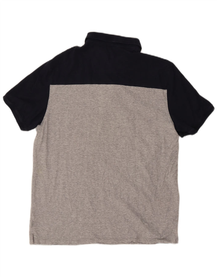 Męska koszulka polo CALVIN KLEIN, duża, szara, z blokami kolorów