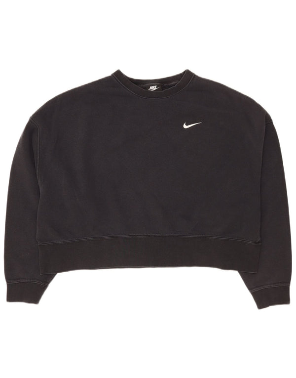 Damska bluza dresowa Nike Crop Oversize UK 14, średnia czarna bawełna