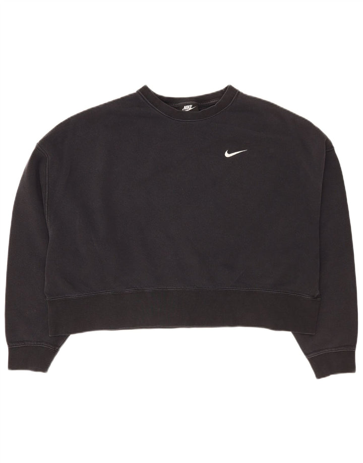 Damska bluza dresowa Nike Crop Oversize UK 14, średnia czarna bawełna