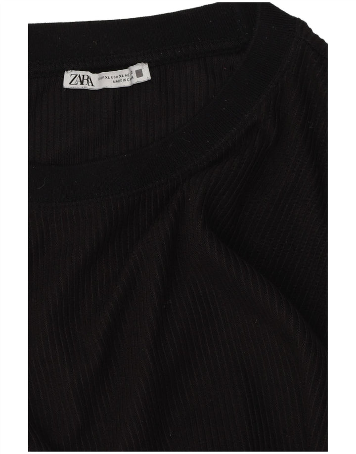 Damski top z długim rękawem Zara UK 18 XL, czarny