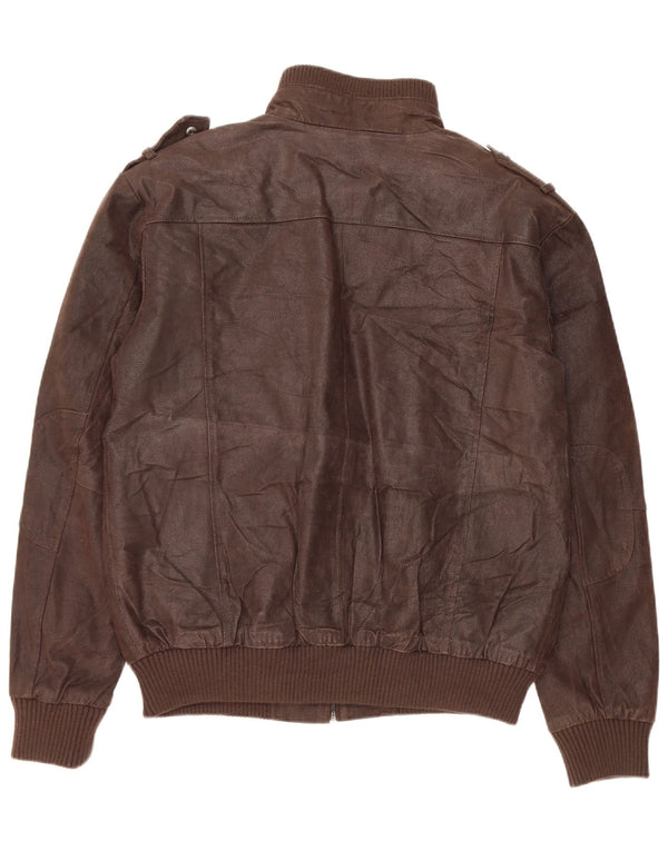 Bata and More Męska skórzana kurtka wojskowa IT 54 2XL brązowa