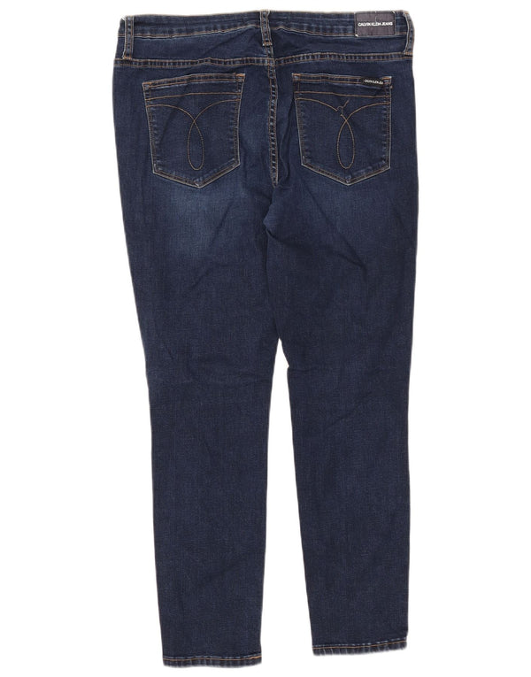 Damskie jeansy skinny CALVIN KLEIN US 14 Large W32 L28 Granatowa bawełna