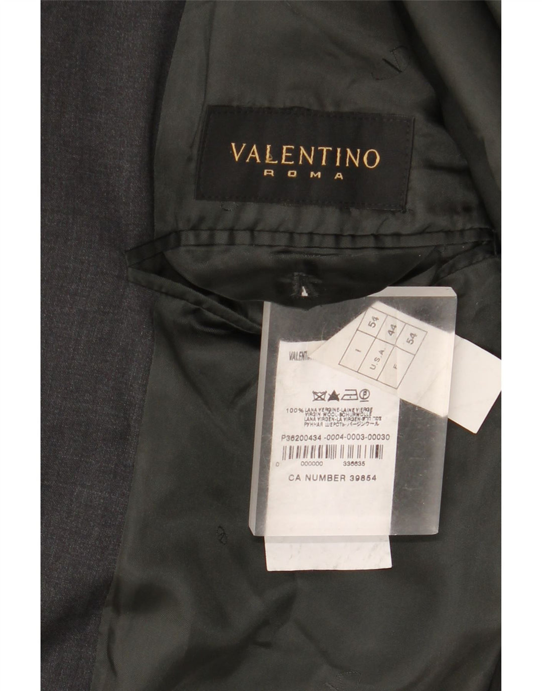 Męska marynarka zapinana na 3 guziki Valentino IT 54 2XL Szara nowa wełna