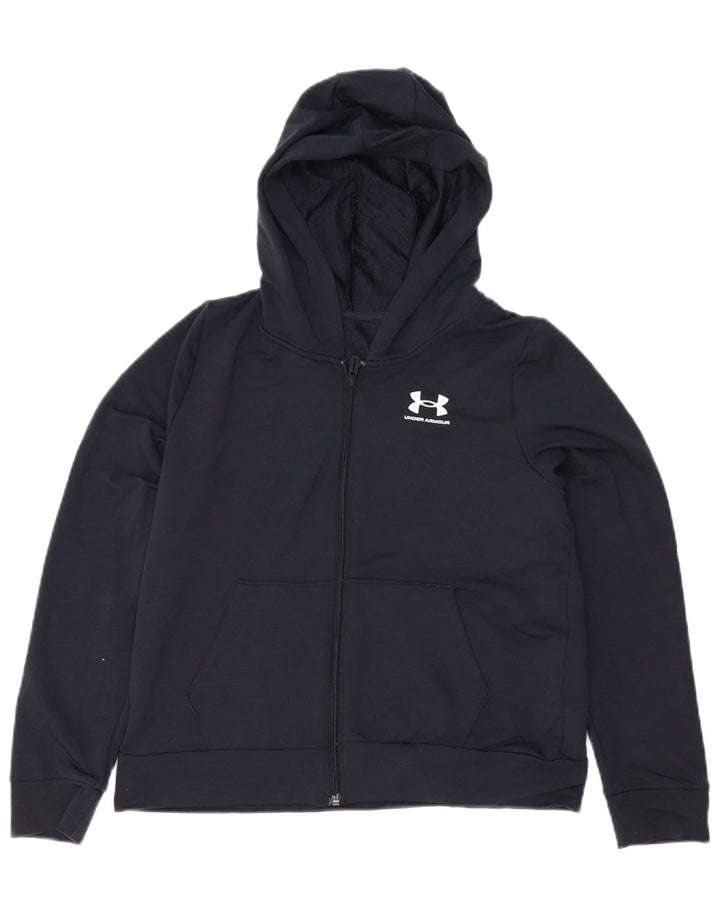Chłopięcy sweter z kapturem i zamkiem Under Armour 11-12 lat, duży, czarny, poliester