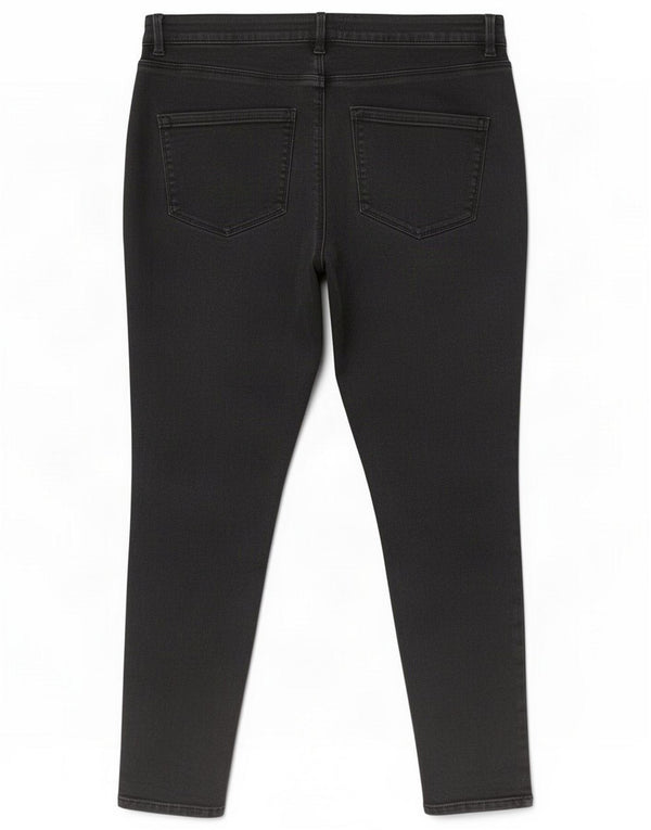 Damskie jeansy skinny z wysokim stanem M&Co UK 16 duże W34 L27 Czarna bawełna