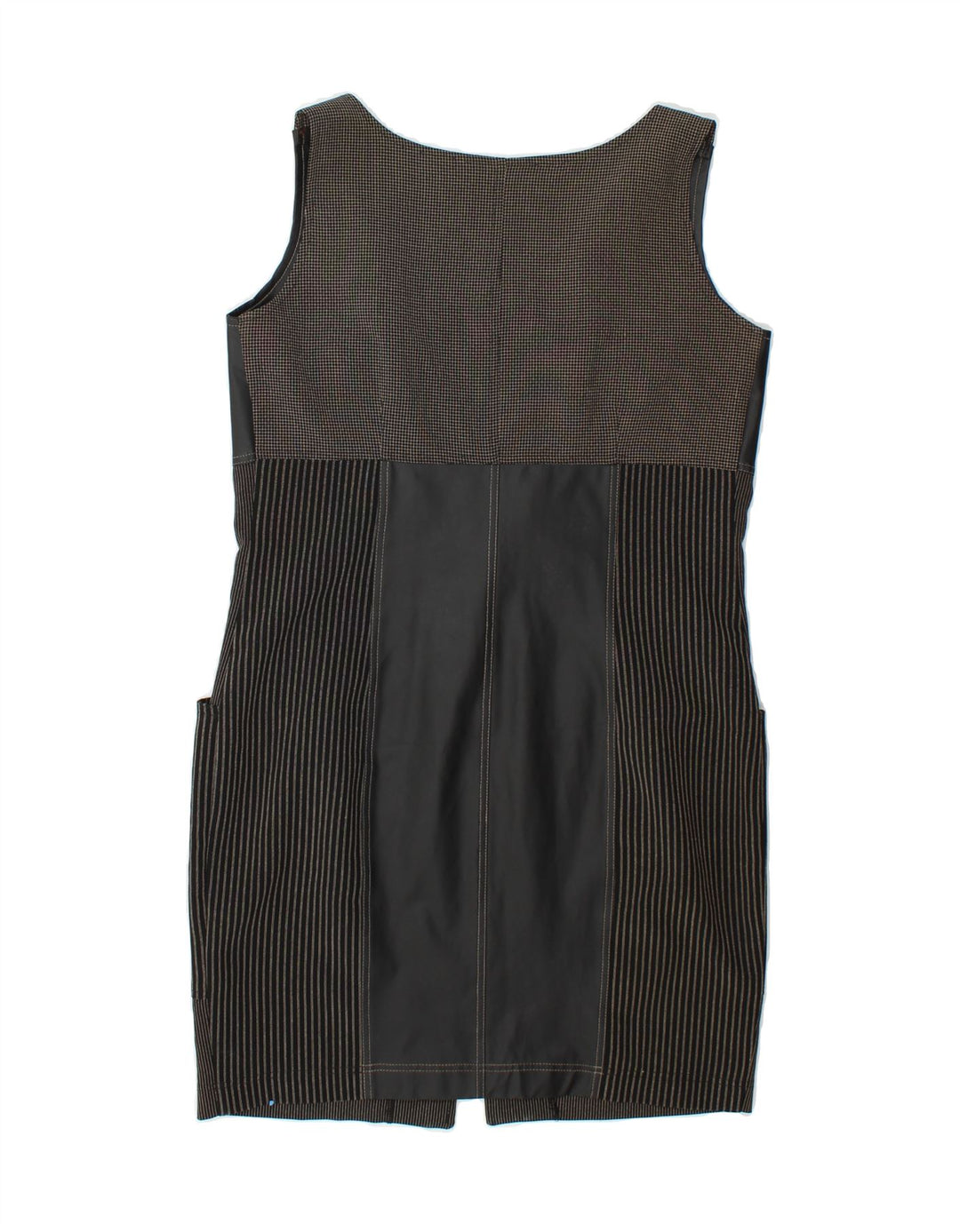 VINTAGE Womens Sleeveless Bodycon Dress UK 12 Medium Black Check Vintage Vintage and Second-Hand Vintage from Messina Hembry 