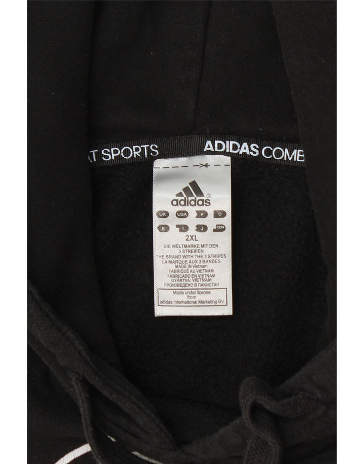 Męski sweter z kapturem ADIDAS z grafiką 2XL, czarny, bawełniany