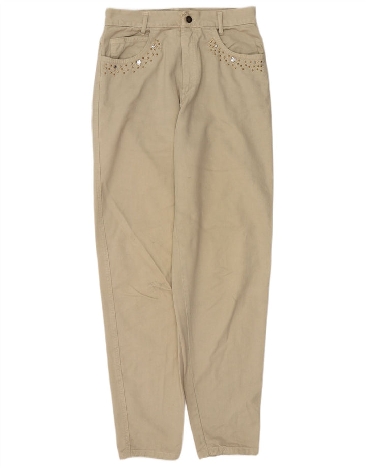 Damskie jeansy zwężane VINTAGE W28 L32 beżowe