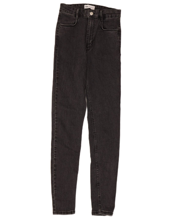 Damskie jeansy obcisłe z wysokim stanem Zara EU 36 XS W26 L28 Szare