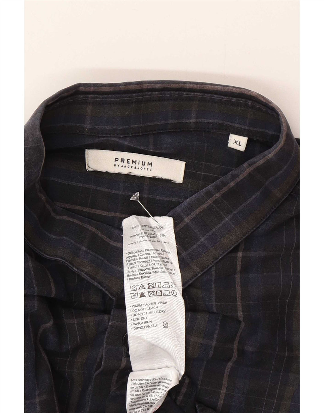 Koszula męska Jack & Jones XL, bawełniana, granatowa w kratkę