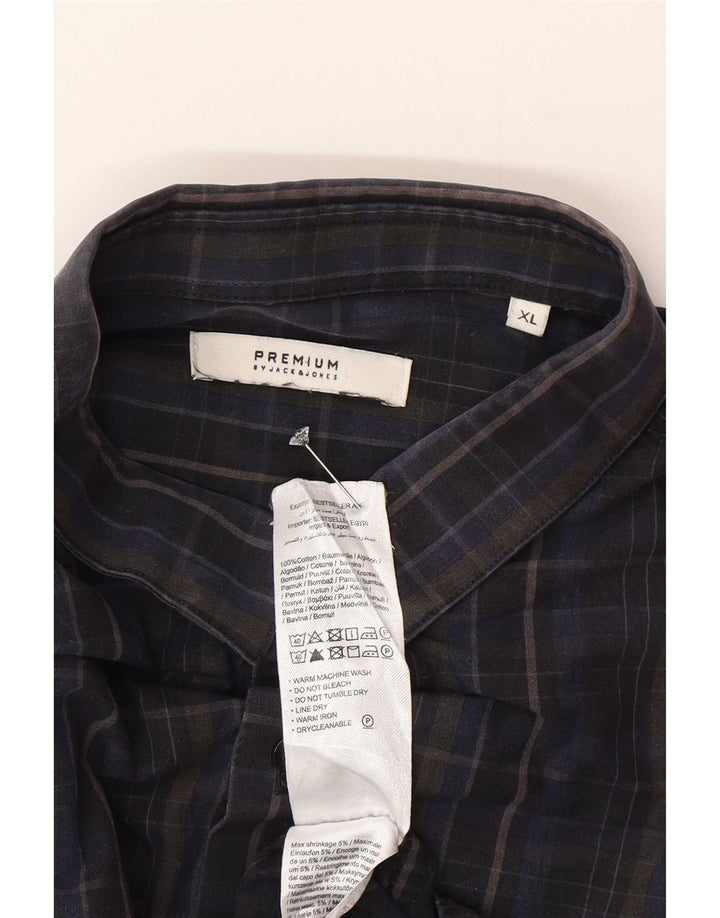Koszula męska Jack & Jones XL, bawełniana, granatowa w kratkę