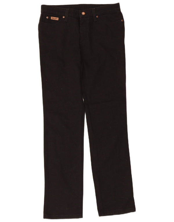 Męskie proste jeansy WRANGLER W30 L31, czarne, bawełniane