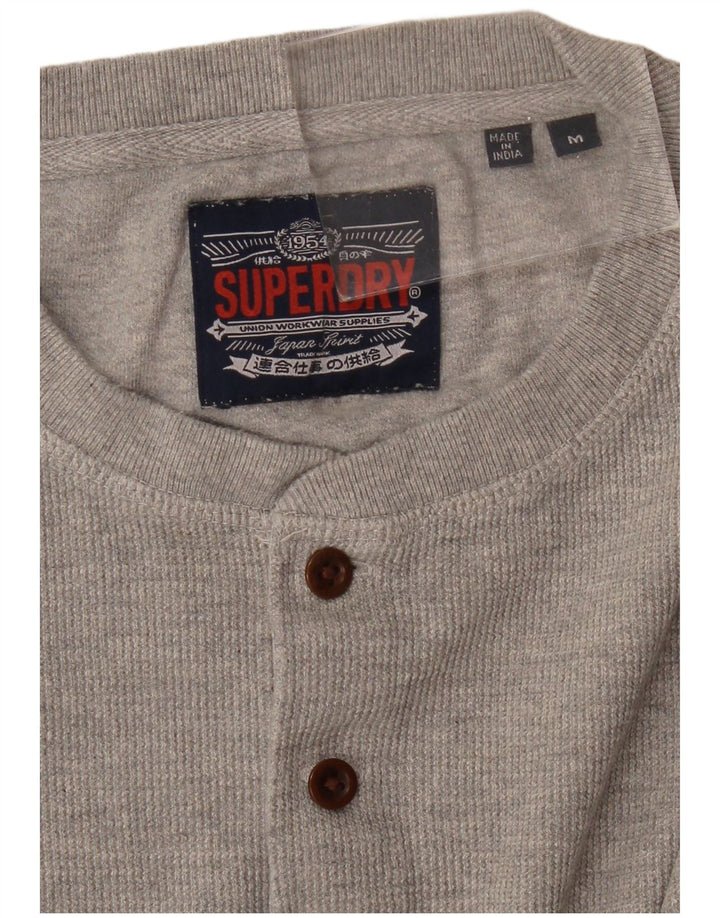 SUPERDRY Męski top z długim rękawem, średnioszary