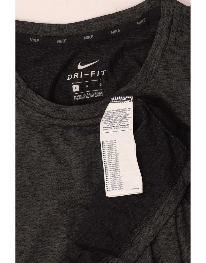 Męski T-shirt Nike Dri Fit, duży, szary, nakrapiany poliester