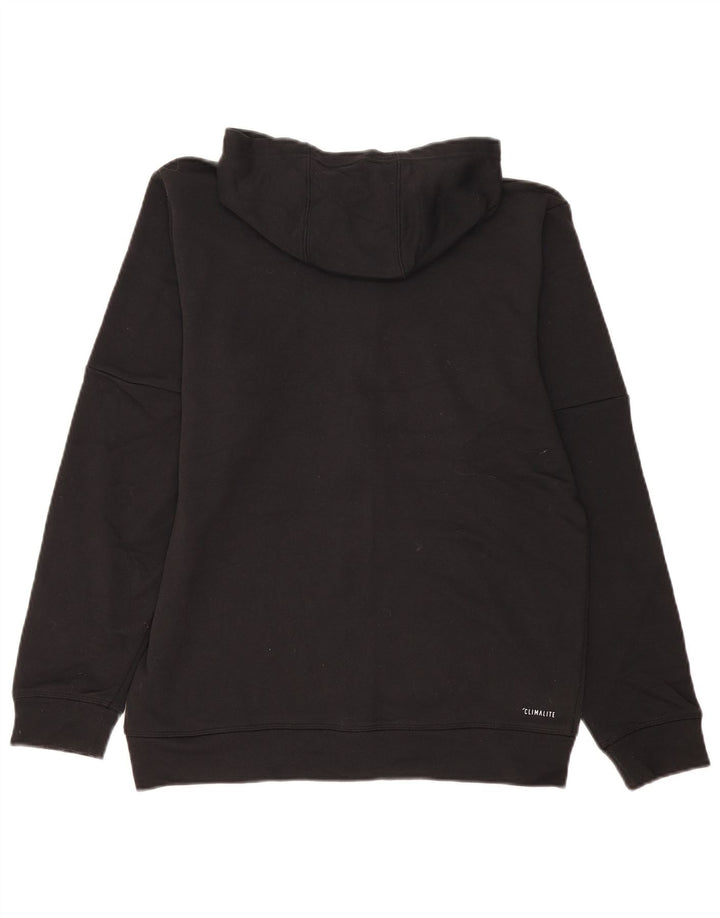 Adidas Męski sweter z kapturem Climalite Zip, średni czarny poliester z blokami kolorów