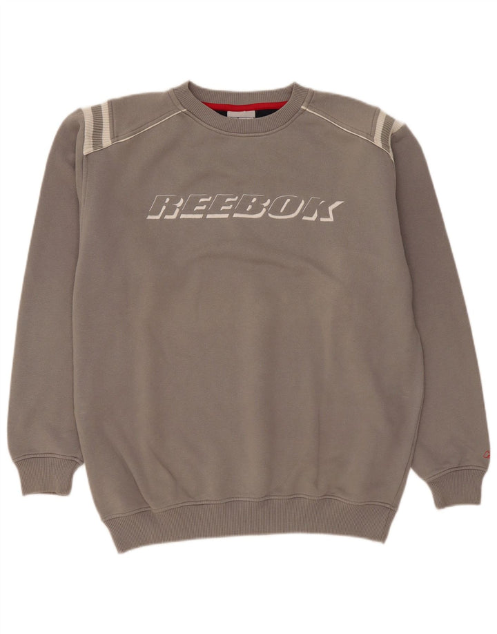 Męska bluza Reebok z grafiką, średnioszara, bawełniana