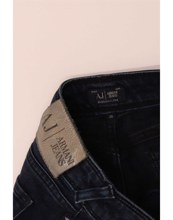 Damskie jeansy Armani Slim W26 L29 Granatowe bawełniane