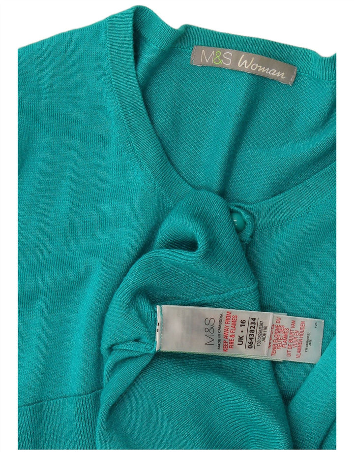 Marks & Spencer Damski sweter kardigan UK 16, duży, niebieski, wiskoza