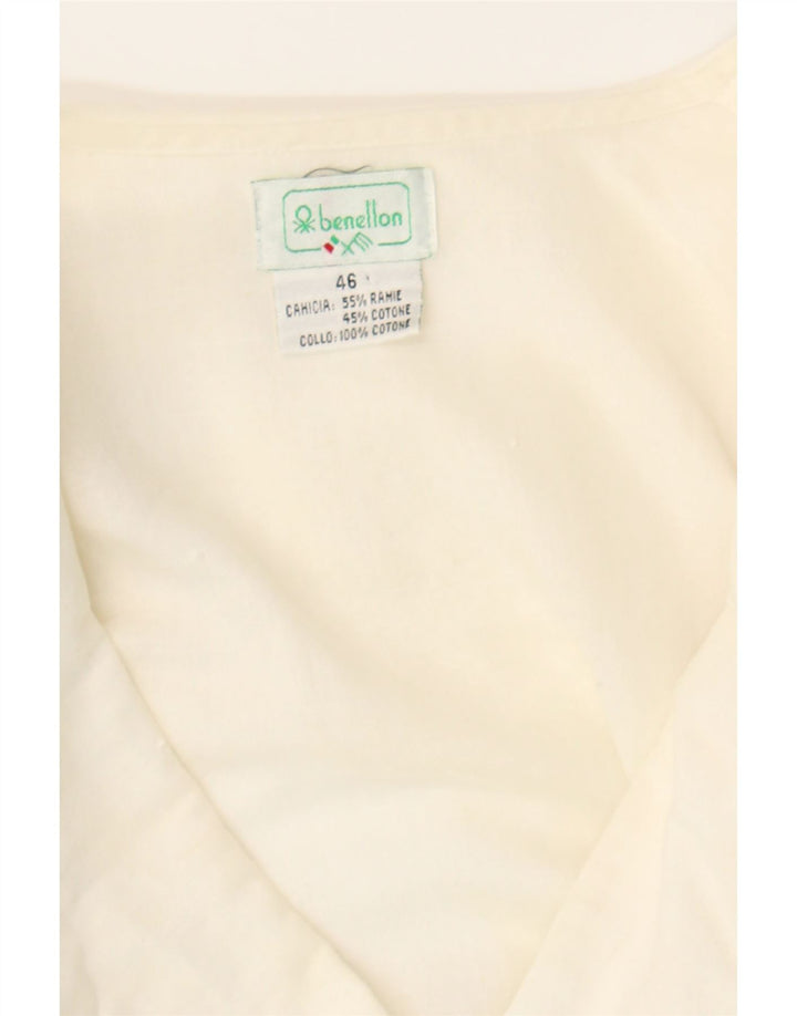 BENETTON Womens Shirt Blouse IT 46 Large White Ramie Vintage Benetton and Second-Hand Benetton from Messina Hembry 
