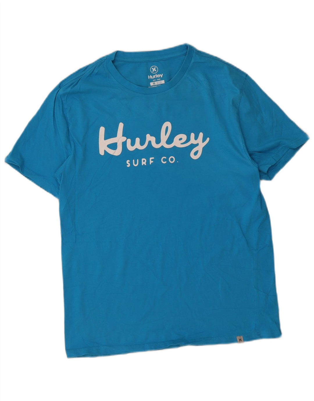 Męski T-shirt z grafiką Hurley, bawełniany, średni niebieski