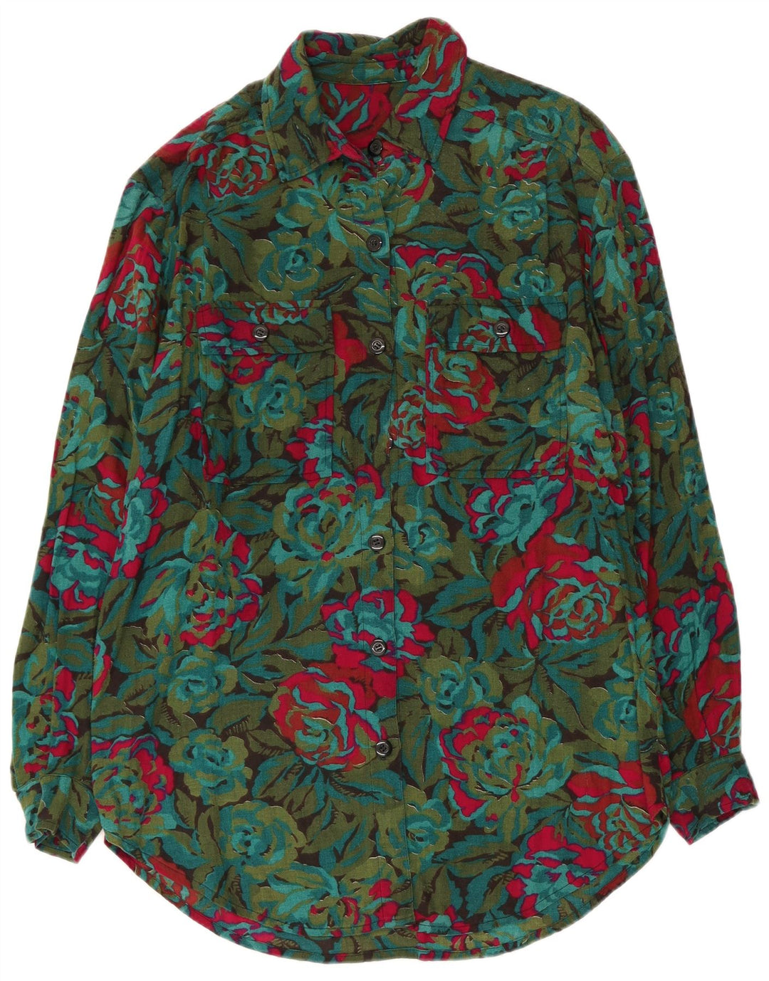 Damska sukienka koszulowa o luźnym kroju VINTAGE UK 14 Średnio wielobarwna w kwiaty