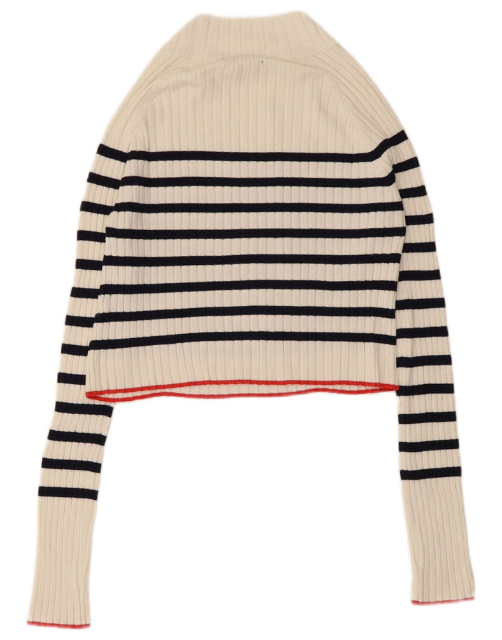 Damski sweter z golfem Zara UK 12 w średnie białe paski