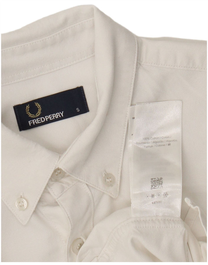 Koszula męska Fred Perry, mała, biała, bawełniana