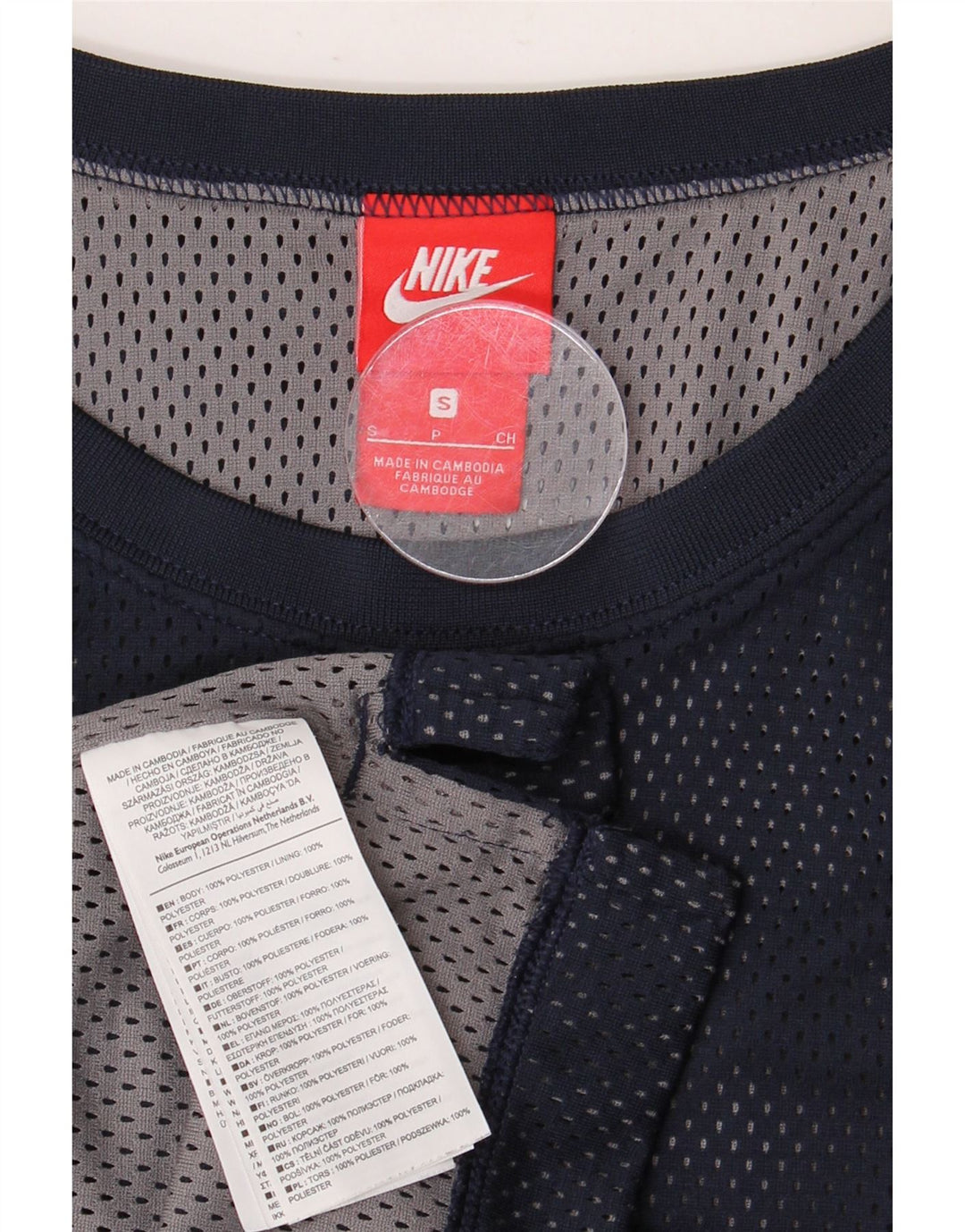 Męska kamizelka z grafiką NIKE, mała, granatowa, poliester