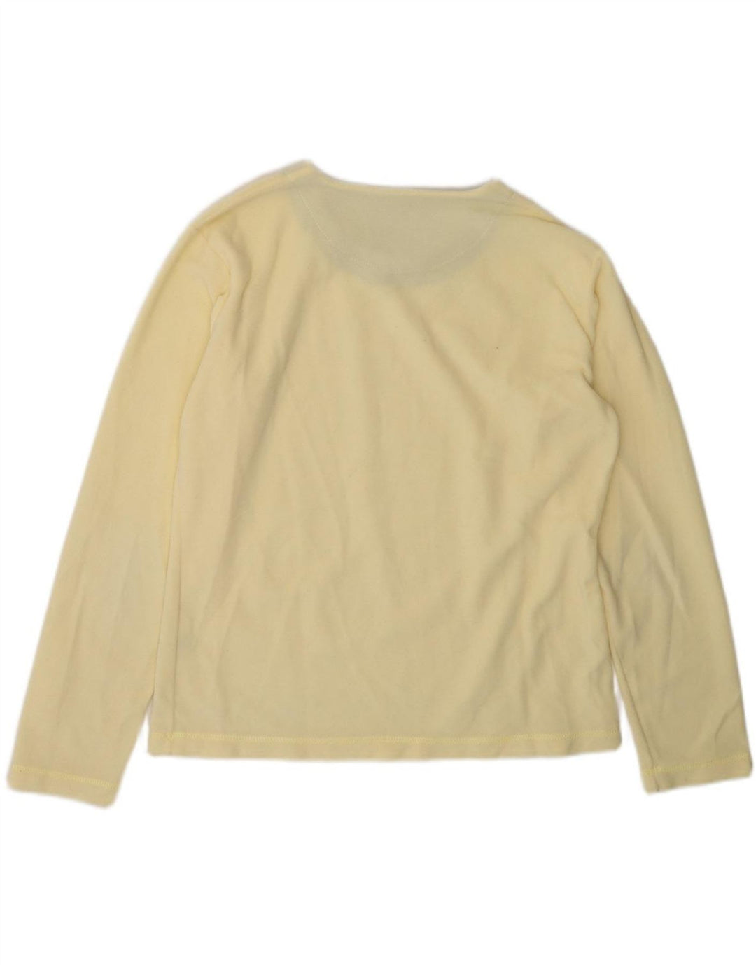 CHAMPION Womens Graphic Fleece Jumper UK 12 Medium Yellow Polyester