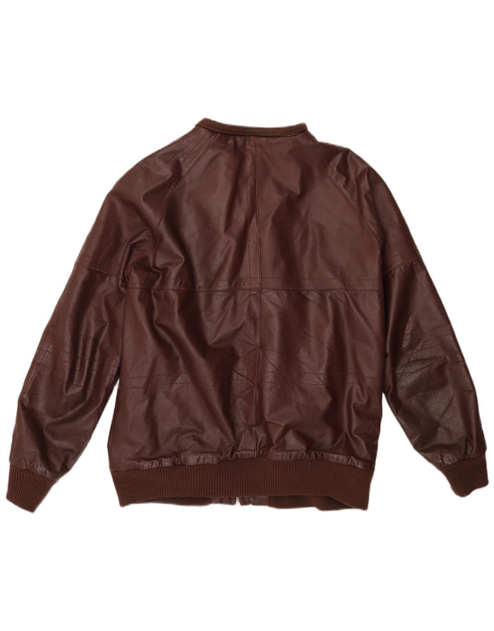 Męska kurtka skórzana VINTAGE UK 38 w kolorze średniego burgunda