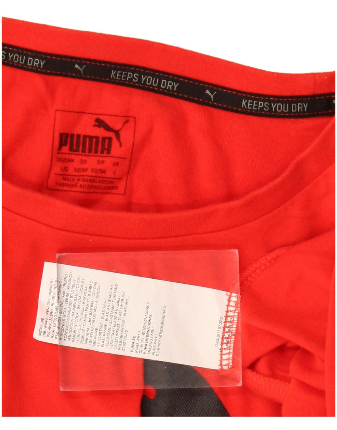 Męski T-shirt z grafiką Puma, duży, czerwony, bawełniany