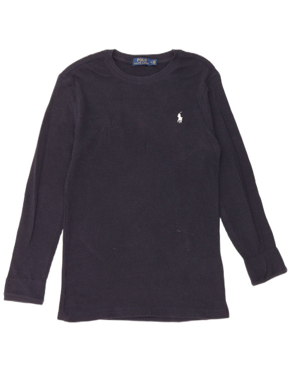 POLO RALPH LAUREN Mens Top Long Sleeve Medium Navy Blue Cotton