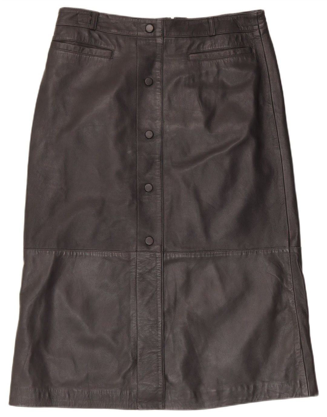 Spódnica skórzana damska MINT VELVET UK 14 duża W34 czarna skóra